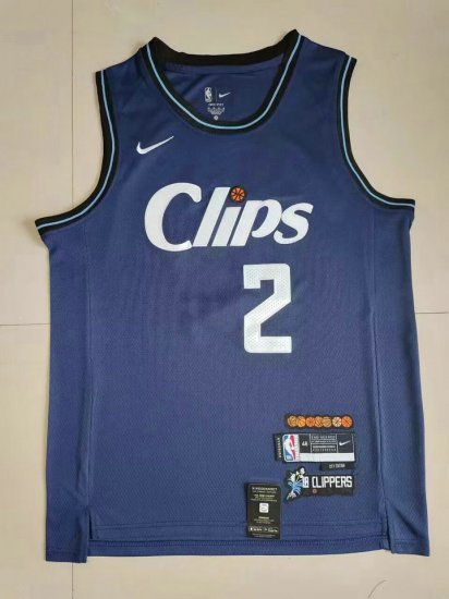 NBA 2 Leonard Los Angeles Clippers 23-24 city Maillot bleu brodé